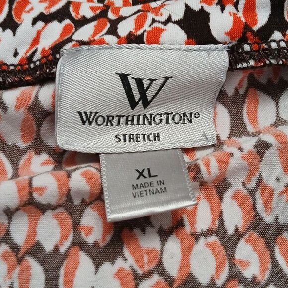 Worthington Stretch printed blouse Sz XLEUC - Picture 8 of 8